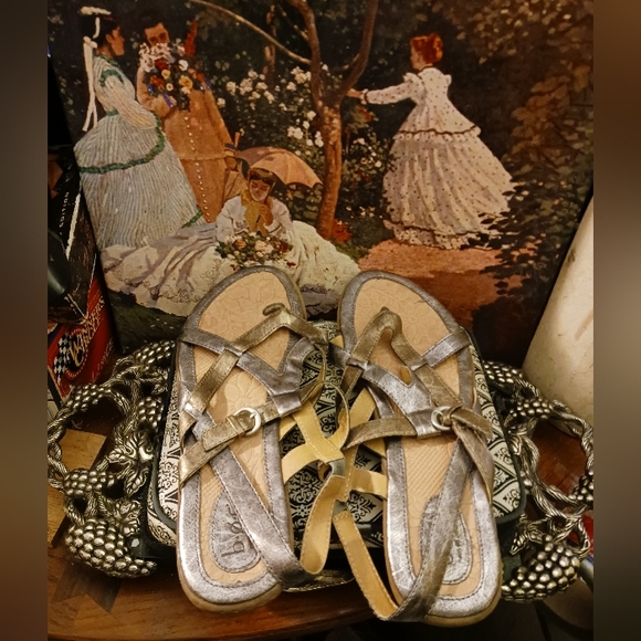 👡Boc Born Concept Lady Size 11 Bronze Silver Ankle Strap Flat Gladiator Sandal - Picture 11 of 11